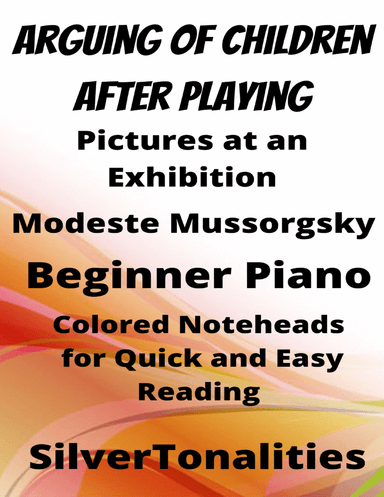 Arguing of Children After Playing Beginner Piano Sheet Music with Colored Notation