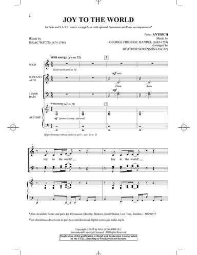 Joy To The World (arr. Heather Sorenson)
