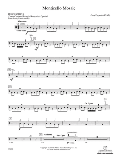 Monticello Mosaic: 2nd Percussion