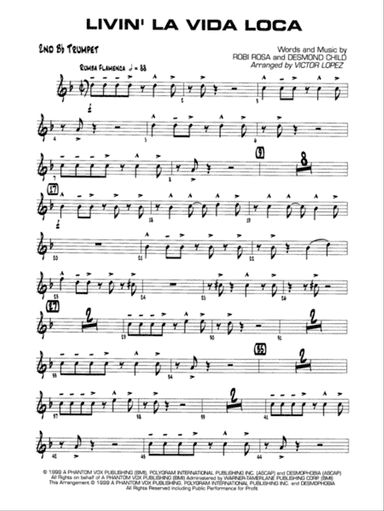 Livin' la Vida Loca: 2nd B-flat Trumpet