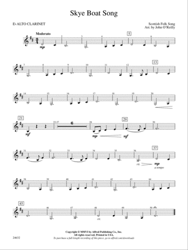 Skye Boat Song: E-flat Alto Clarinet