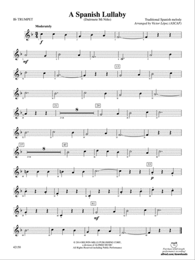 A Spanish Lullaby: 1st B-flat Trumpet