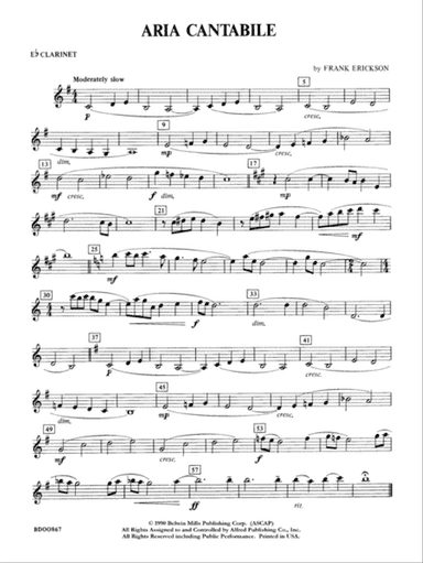 Aria Cantabile: E-flat Soprano Clarinet