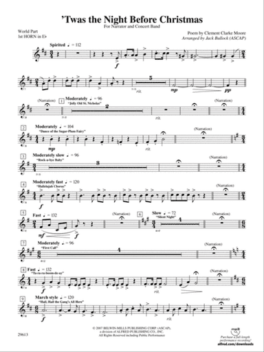 T'was the Night Before Christmas: (wp) 1st Horn in E-flat