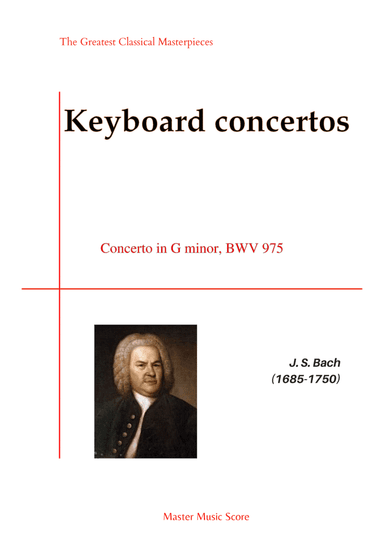 Bach-Concerto in G minor, BWV 975(Piano)