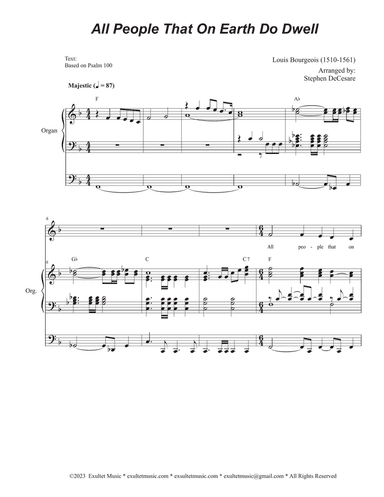 All People That On Earth Do Dwell (Unison choir - High Key)