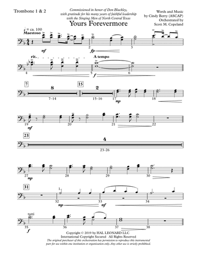 Yours Forevermore - Trombone 1 & 2