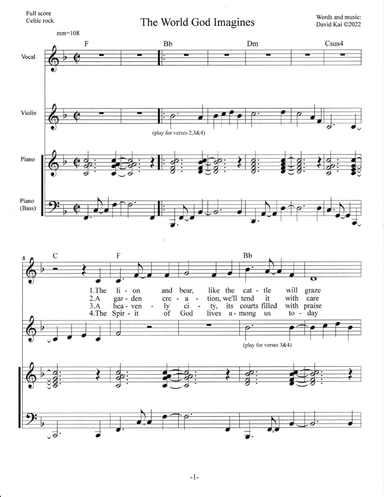 The World God Imagines - full score
