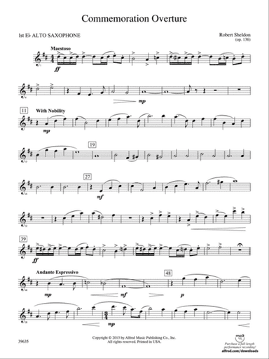 Commemoration Overture: E-flat Alto Saxophone