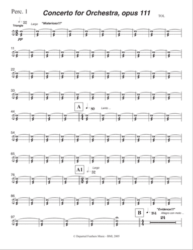 Concerto for Orchestra, opus 111 (2005) Percussion part 1