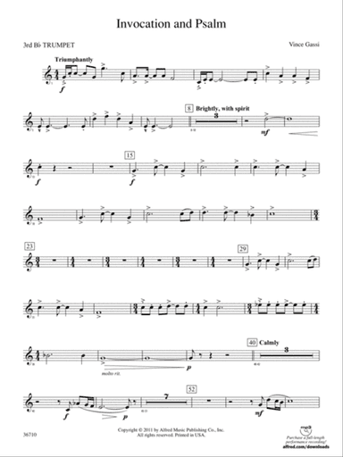 Invocation and Psalm: 3rd B-flat Trumpet
