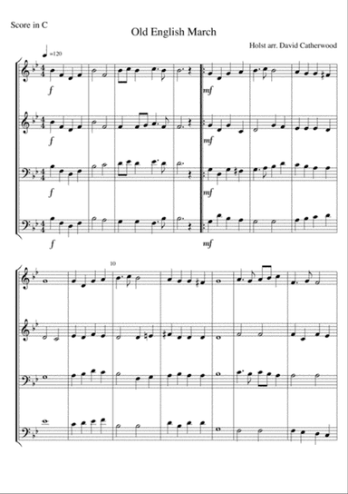 Old English March by Holst arranged for Flexible ensemble by David Catherwood