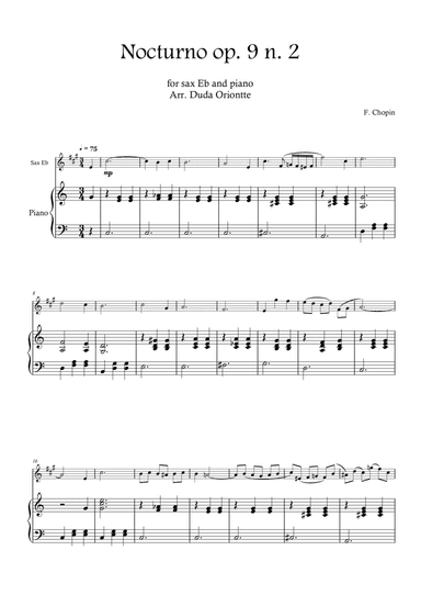 Nocturno op. 9 no. 2 (saxophone alto and piano - SIMPLIFIED) CHOPIN