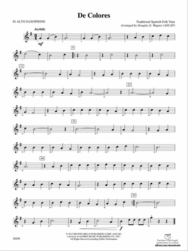 De Colores: E-flat Alto Saxophone