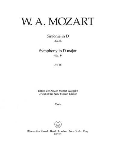 Symphony, No. 8 D major, KV 48