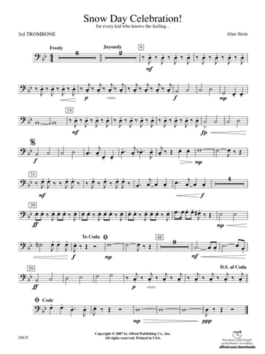 Snow Day Celebration!: 3rd Trombone