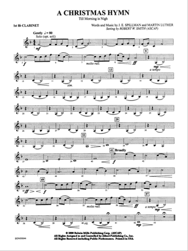 A Christmas Hymn: 1st B-flat Clarinet
