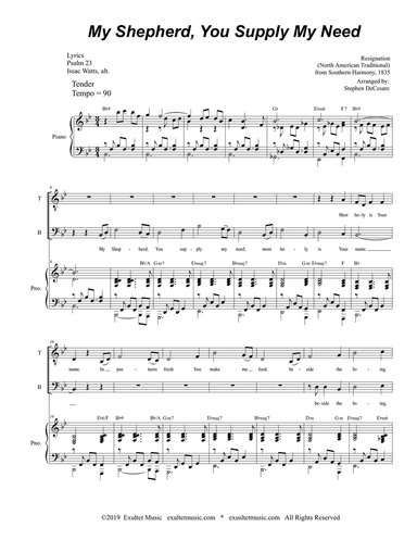 My Shepherd, You Supply My Need (Duet for Tenor and Bass Solo)