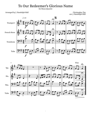 To Our Redeemer's Glorious Name