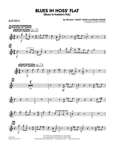 Blues in Hoss' Flat (Blues in Frankie's Flat) - Alto Sax 2