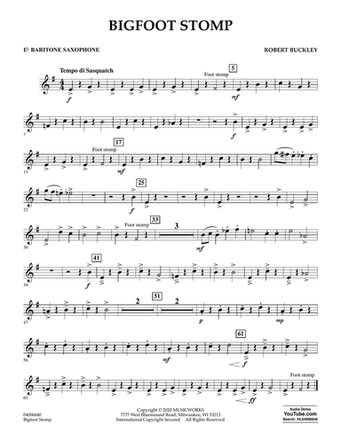 Big Foot Stomp - Eb Baritone Saxophone