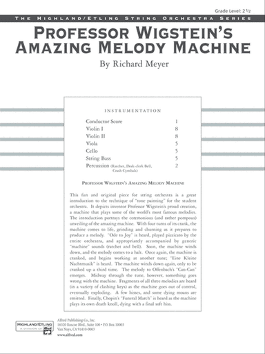 Professor Wigstein's Amazing Melody Machine: Score