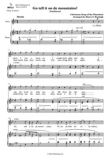 Go tell in on de mountains