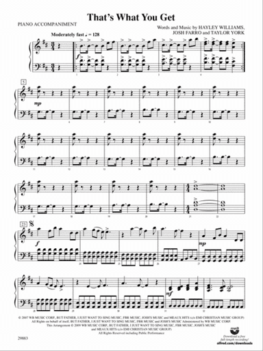 That's What You Get: Piano Accompaniment