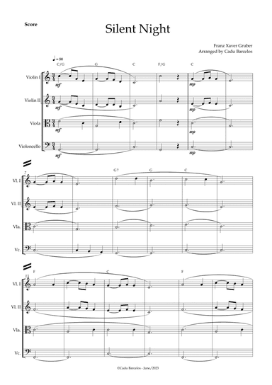 Silent night (Strings Quartet) chords