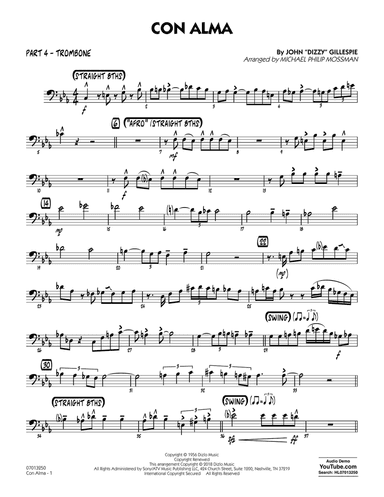 Con Alma (arr. Michael Mossman) - Part 4 - Trombone