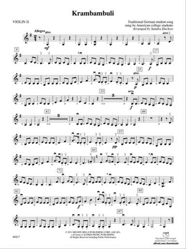 Krambambuli: 2nd Violin