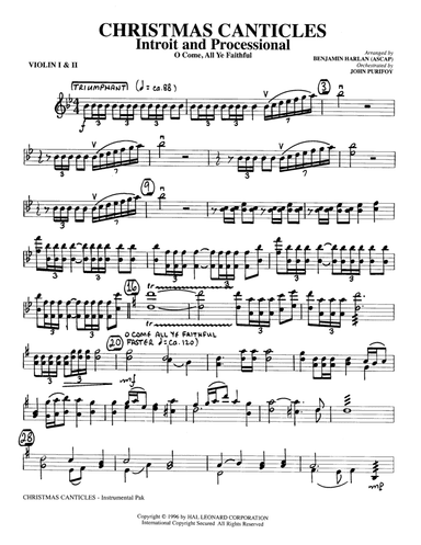 Christmas Canticles: A Cantata of Carols in Four Suites (Full Orchestra) - Violin 1, 2