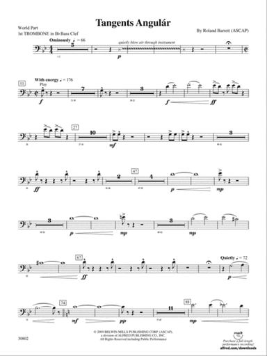Tangents Angulár: (wp) 1st B-flat Trombone B.C.