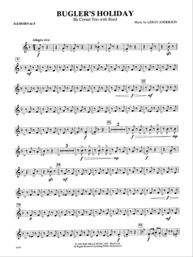 Bugler's Holiday (with Cornet Trio): 3rd F Horn
