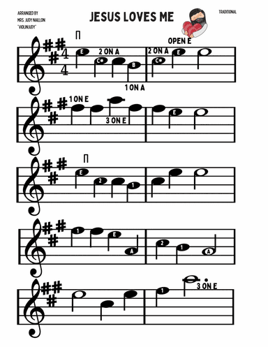 Jesus Loves Me-Beginning Violin