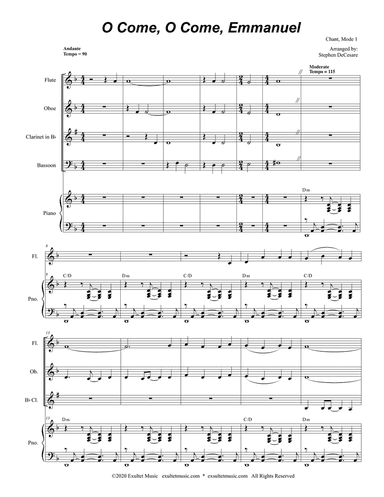 O Come, O Come, Emmanuel (Woodwind Quartet and Piano)