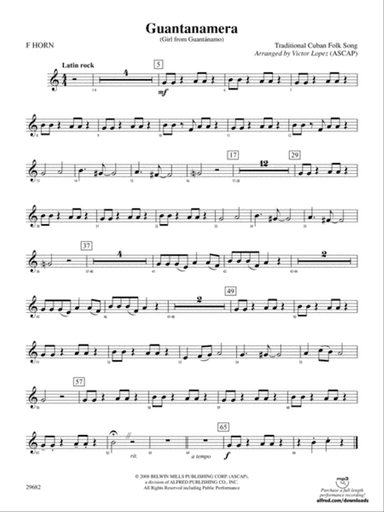 Guantanamera: 1st F Horn
