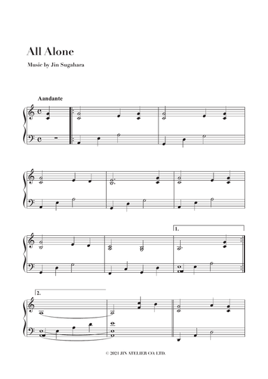 All Alone - Piano Solo