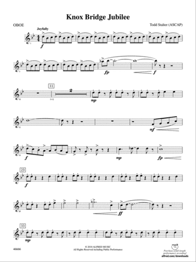 Knox Bridge Jubilee: Oboe