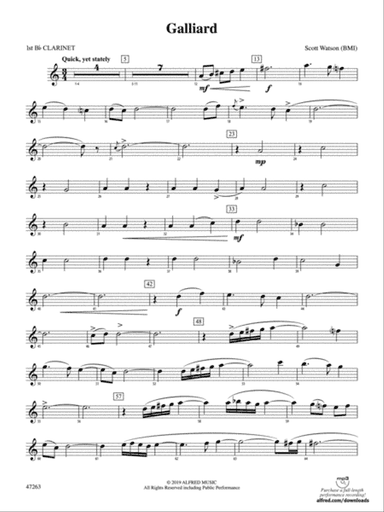Galliard: 1st B-flat Clarinet
