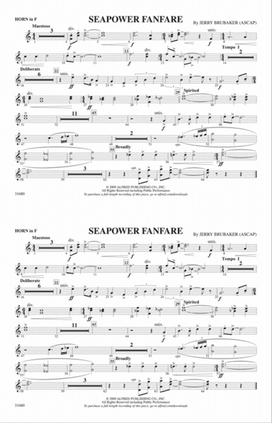 Seapower Fanfare: 1st F Horn
