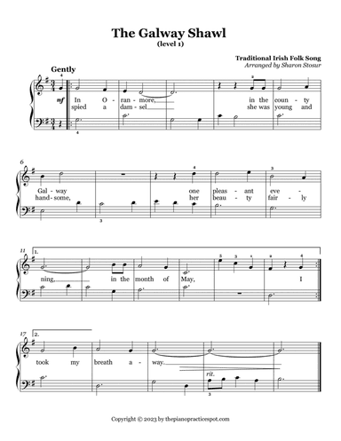 The Galway Shawl (level 1 piano)