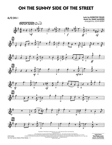On the Sunny Side of the Street (arr. John Berry) - Alto Sax 1