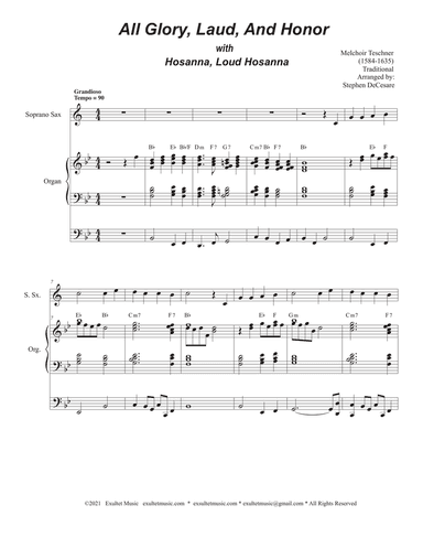 All Glory, Laud, And Honor (with "Hosanna, Loud Hosanna") (Soprano Saxophone and Organ)