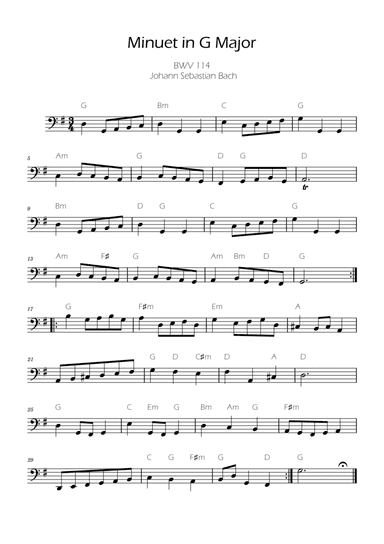 Bach Minuet in G major for Bassoon