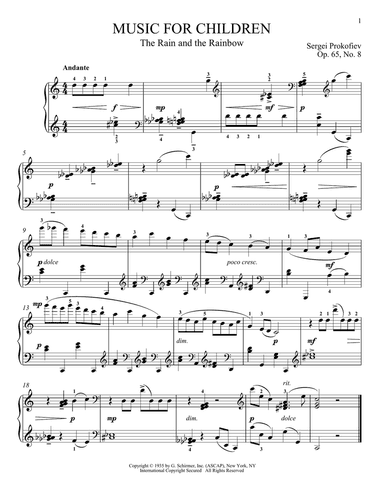 The Rain And The Rainbow, Op. 65, No. 8