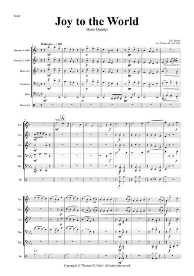 Joy to the World - Second Line Groove - Brass Quintet