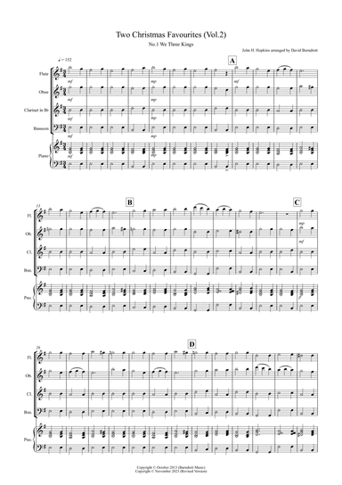 2 Christmas Favourites for Wind Quartet (volume two)