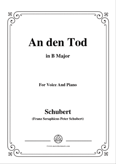 Schubert-An den Tod,in B Major,for Voice&Piano