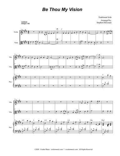 Be Thou My Vision (Duet for Violin and Viola)